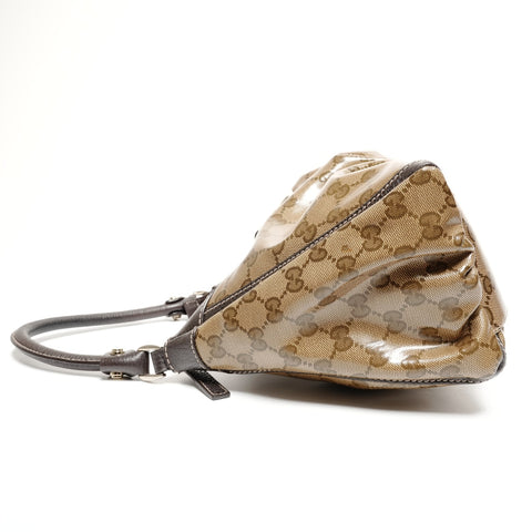 GUCCI GG Supreme One Belt Abby Hobo Shoulder Bag Brown WS25583