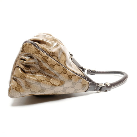 GUCCI GG Supreme One Belt Abby Hobo Shoulder Bag Brown WS25583