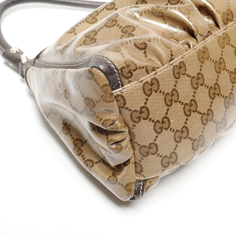 GUCCI GG Supreme One Belt Abby Hobo Shoulder Bag Brown WS25583