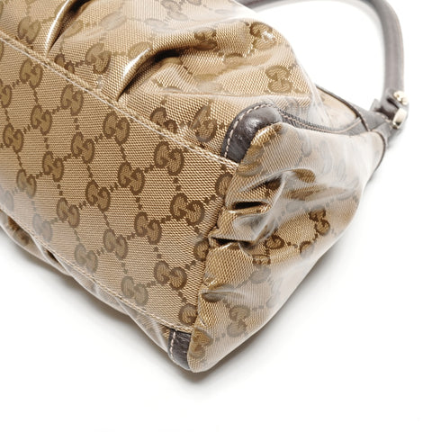 GUCCI GG Supreme One Belt Abby Hobo Shoulder Bag Brown WS25583