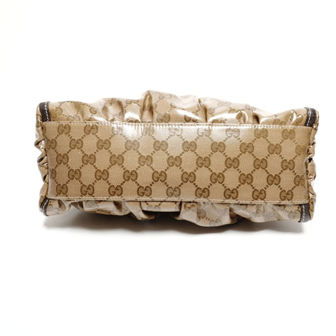 GUCCI GG Supreme One Belt Abby Hobo Shoulder Bag Brown WS25583