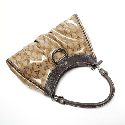 GUCCI GG Supreme One Belt Abby Hobo Shoulder Bag Brown WS25583