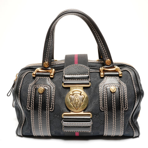 GUCCI GG Canvas Hysteria Handbag Boston bag black WS25584