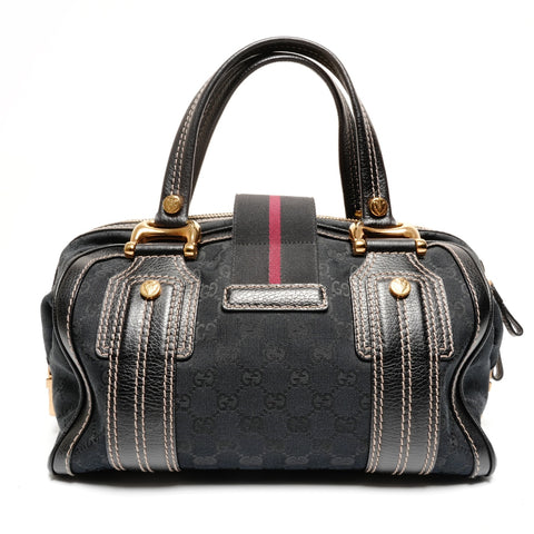 GUCCI GG Canvas Hysteria Handbag Boston bag black WS25584