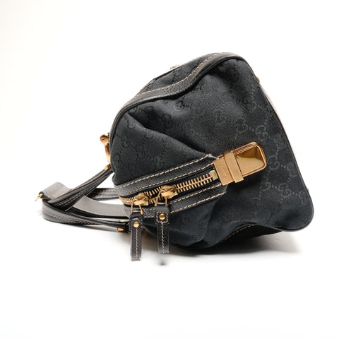 GUCCI GG Canvas Hysteria Handbag Boston bag black WS25584