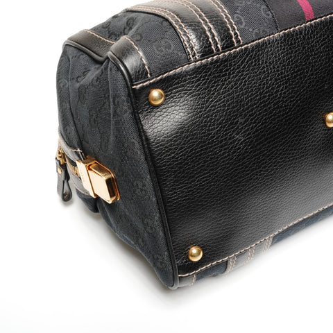 GUCCI GG Canvas Hysteria Handbag Boston bag black WS25584