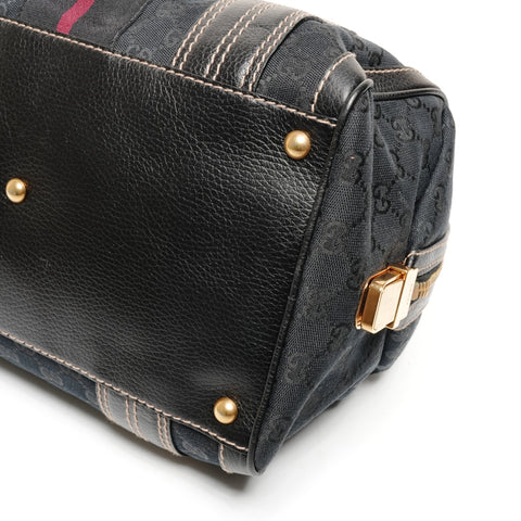 GUCCI GG Canvas Hysteria Handbag Boston bag black WS25584