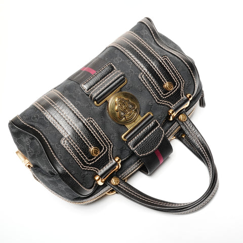 GUCCI GG Canvas Hysteria Handbag Boston bag black WS25584