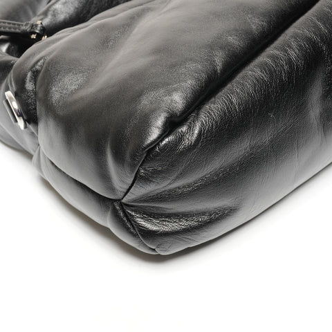 LOEWE Puffer Puzzle Hobo Leather Padded Shoulder Bag black WS25585