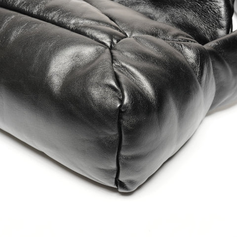 LOEWE Puffer Puzzle Hobo Leather Padded Shoulder Bag black WS25585