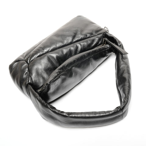 LOEWE Puffer Puzzle Hobo Leather Padded Shoulder Bag black WS25585