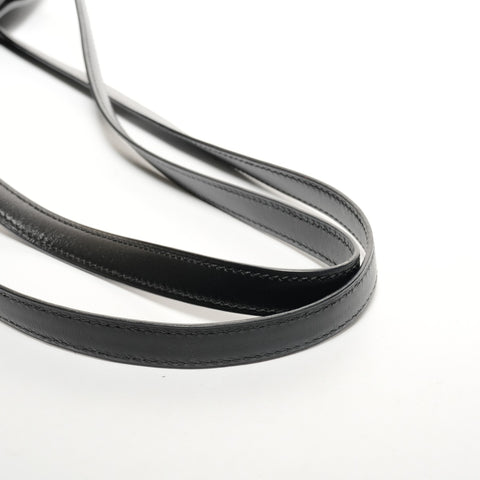 HERMES � C stamped 1999 Linn watch with clock Shoulder Bag black WS25586