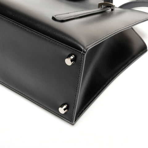 HERMES � C stamped 1999 Linn watch with clock Shoulder Bag black WS25586