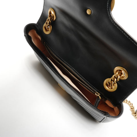 GUCCI GG Marmont 443497 Heart Medium Shoulder Bag black WS25589