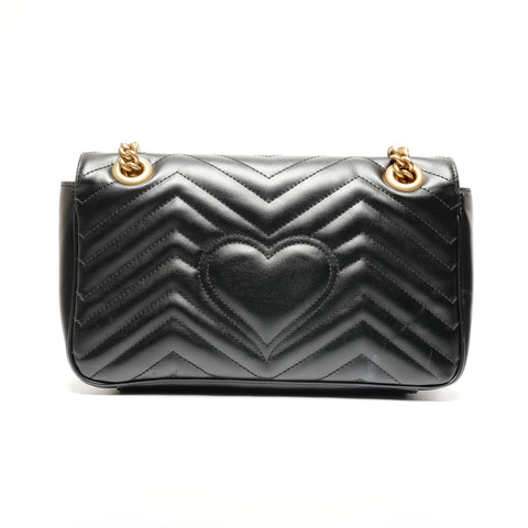 GUCCI GG Marmont 443497 Heart Medium Shoulder Bag black WS25589