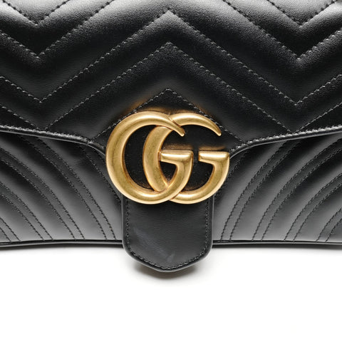 GUCCI GG Marmont 443497 Heart Medium Shoulder Bag black WS25589