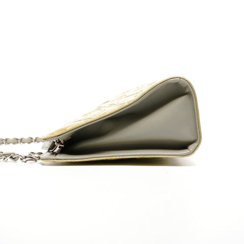 CHANEL No. 13 2009-2010 Patent Leather Icon Motif Chain Shoulder Bag gold WS25591