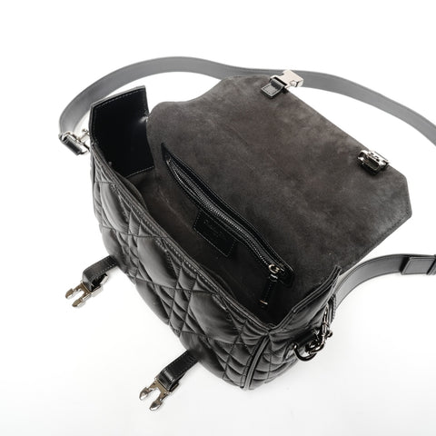 Christian Dior Canop Small Macrocannage Shoulder Bag black WS25592