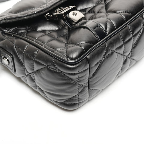 Christian Dior Canop Small Macrocannage Shoulder Bag black WS25592