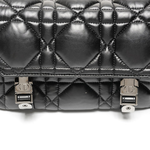 Christian Dior Canop Small Macrocannage Shoulder Bag black WS25592