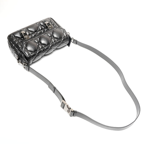 Christian Dior Canop Small Macrocannage Shoulder Bag black WS25592