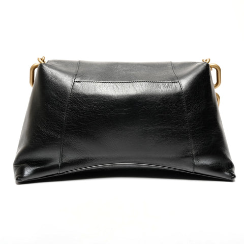 BALENCIAGA Balenciaga Medium Downtown Leather Shoulder Bag black WS25593