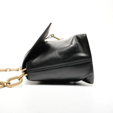 BALENCIAGA Balenciaga Medium Downtown Leather Shoulder Bag black WS25593