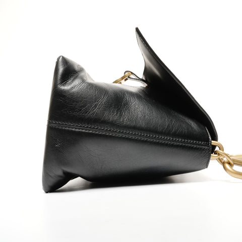 BALENCIAGA Balenciaga Medium Downtown Leather Shoulder Bag black WS25593