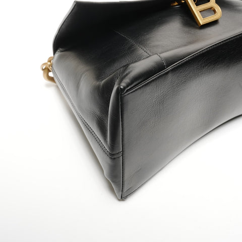 BALENCIAGA Balenciaga Medium Downtown Leather Shoulder Bag black WS25593