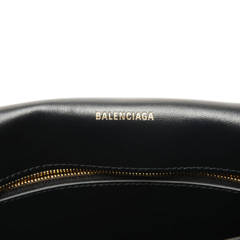 BALENCIAGA Leather Crush Clutch bag black WS25594