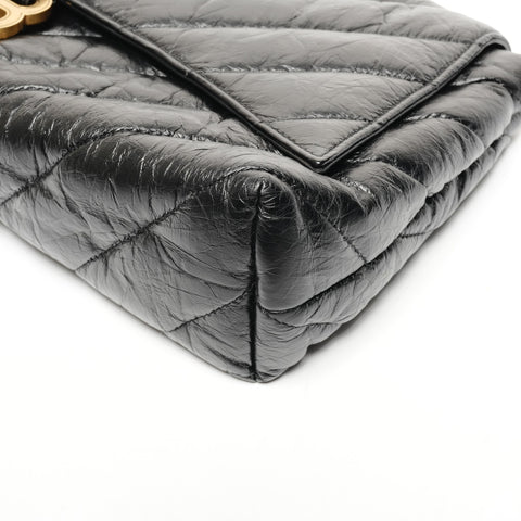 BALENCIAGA Leather Crush Clutch bag black WS25594