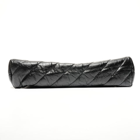BALENCIAGA Leather Crush Clutch bag black WS25594