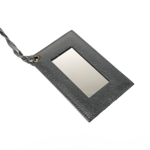 BALENCIAGA Lambskin Mini Pompon Leather Shoulder Bag gray WS25595