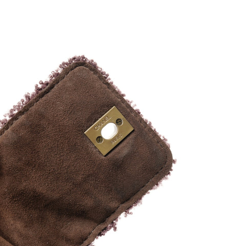 CHANEL No. 5 1997-1999 Mouton Suede Turnlock COCO Mark Shoulder Bag Brown WS25596