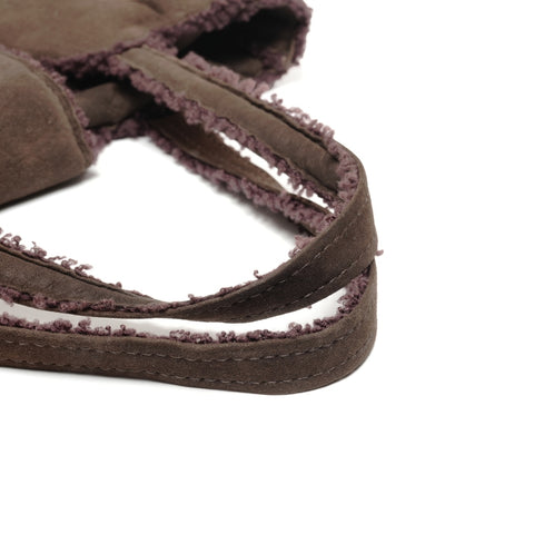 CHANEL No. 5 1997-1999 Mouton Suede Turnlock COCO Mark Shoulder Bag Brown WS25596