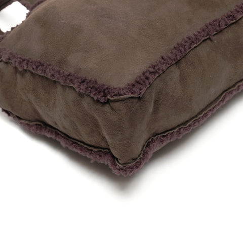 CHANEL No. 5 1997-1999 Mouton Suede Turnlock COCO Mark Shoulder Bag Brown WS25596