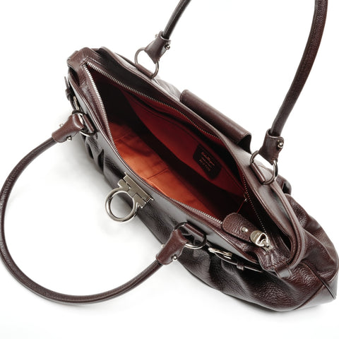 Salvatore Ferragamo Gancini leather Shoulder Bag Brown WS25597