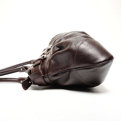 Salvatore Ferragamo Gancini leather Shoulder Bag Brown WS25597