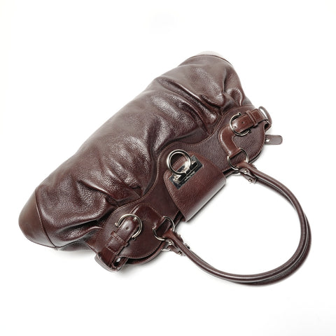 Salvatore Ferragamo Gancini leather Shoulder Bag Brown WS25597