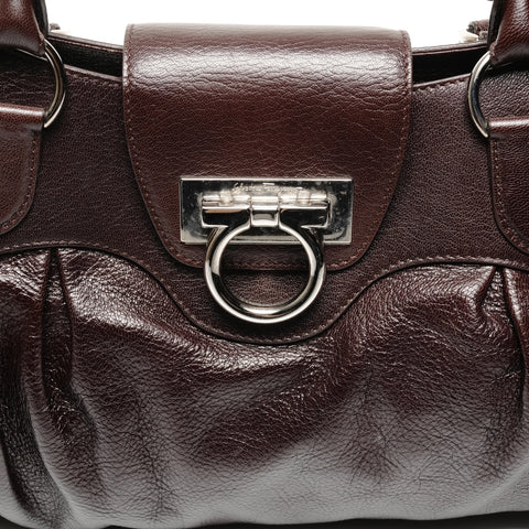Salvatore Ferragamo Gancini leather Shoulder Bag Brown WS25597
