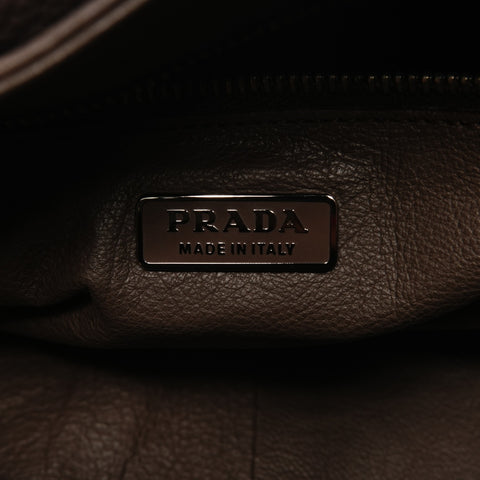 PRADA leather Shoulder Bag gray WS25600