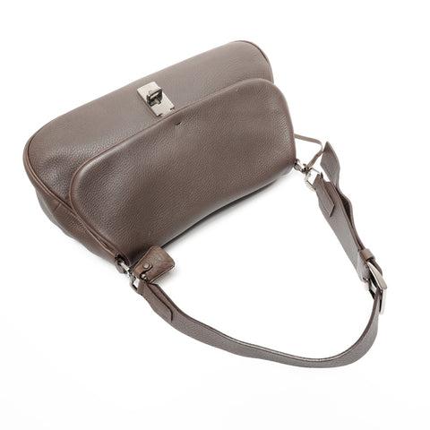 PRADA leather Shoulder Bag gray WS25600