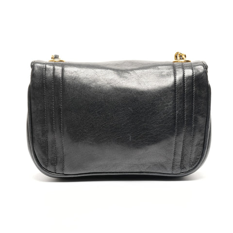 CHANEL 0 Series 1986-1988 Lambskin Mini Flap COCO Mark Shoulder Bag black WS25602