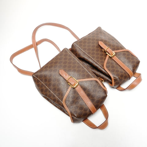 CELINE Macadam Twin PVC Backpack  Daypack Brown WS25608