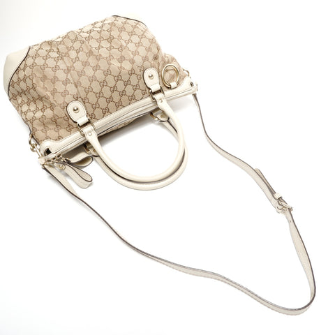 GUCCI Sukey GG Canvas White 2way Shoulder Bag beige WS25609