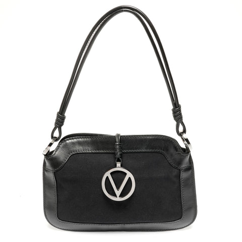 VALENTINO Canvas leather Shoulder Bag black WS25611
