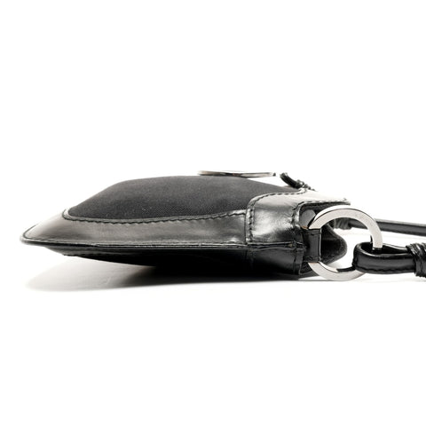 VALENTINO Canvas leather Shoulder Bag black WS25611