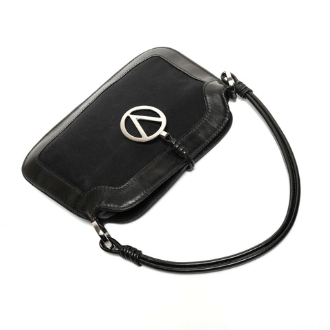 VALENTINO Canvas leather Shoulder Bag black WS25611