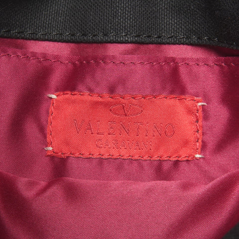 VALENTINO 帆布皮革单肩包黑色 WS25611