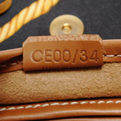 CELINE Canvas one belt Chain print Shoulder Bag black WS25612